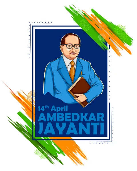 Dr. Bhimrao Ramji Ambedkar con Costituzione dell'India per Ambedkar Jayanti il 14 aprile — Vettoriale Stock