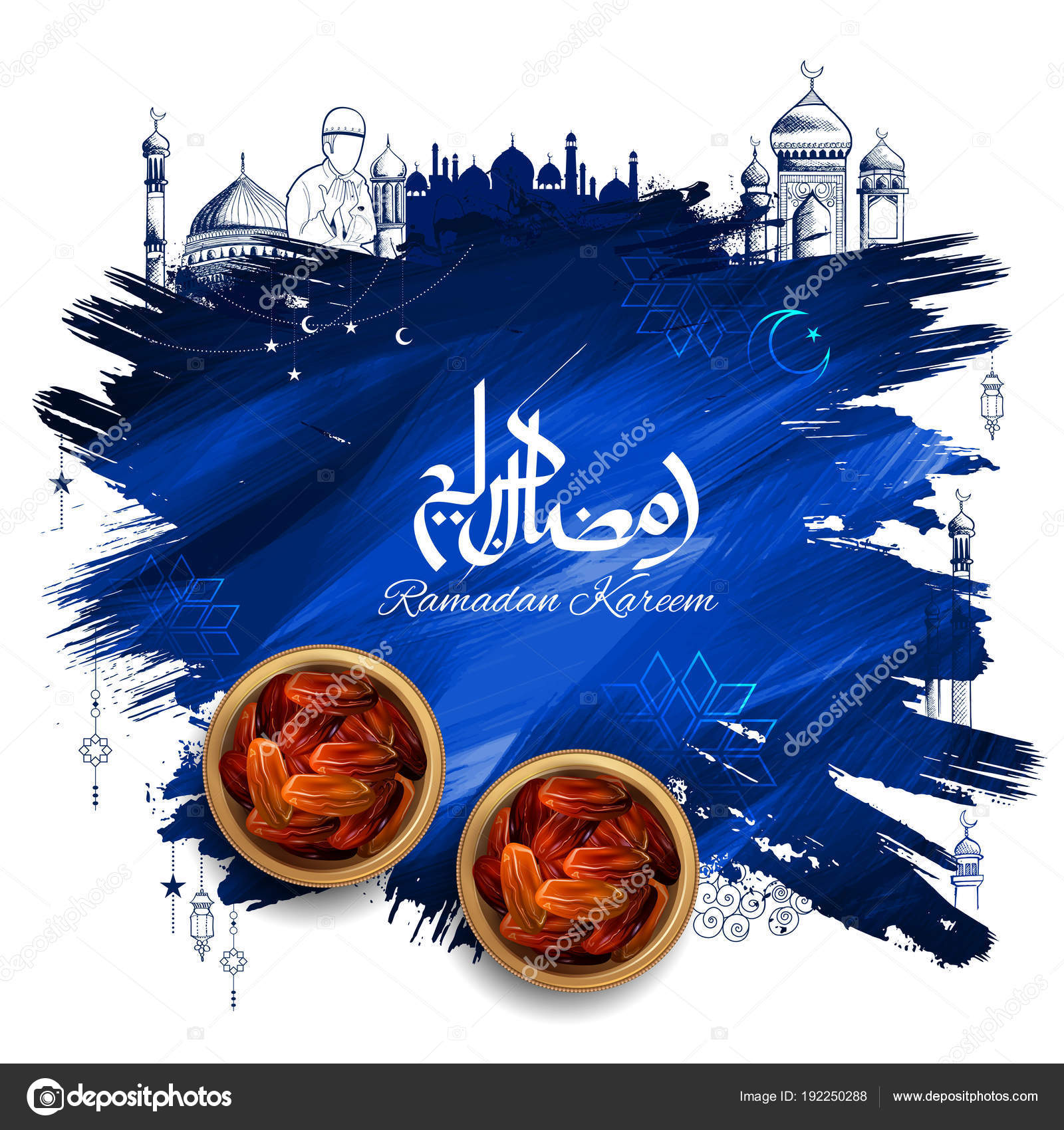Illustration of ramadan kareem generous ramadan greetings for islam  religious festival eid with freehand sketch mecca  CanStock