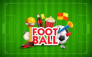 Rusya Futbol Şampiyonası Kupası Futbol Spor arka plan için 2018