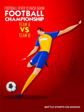 Rusya Futbol Şampiyonası Kupası Futbol Spor arka plan için 2018