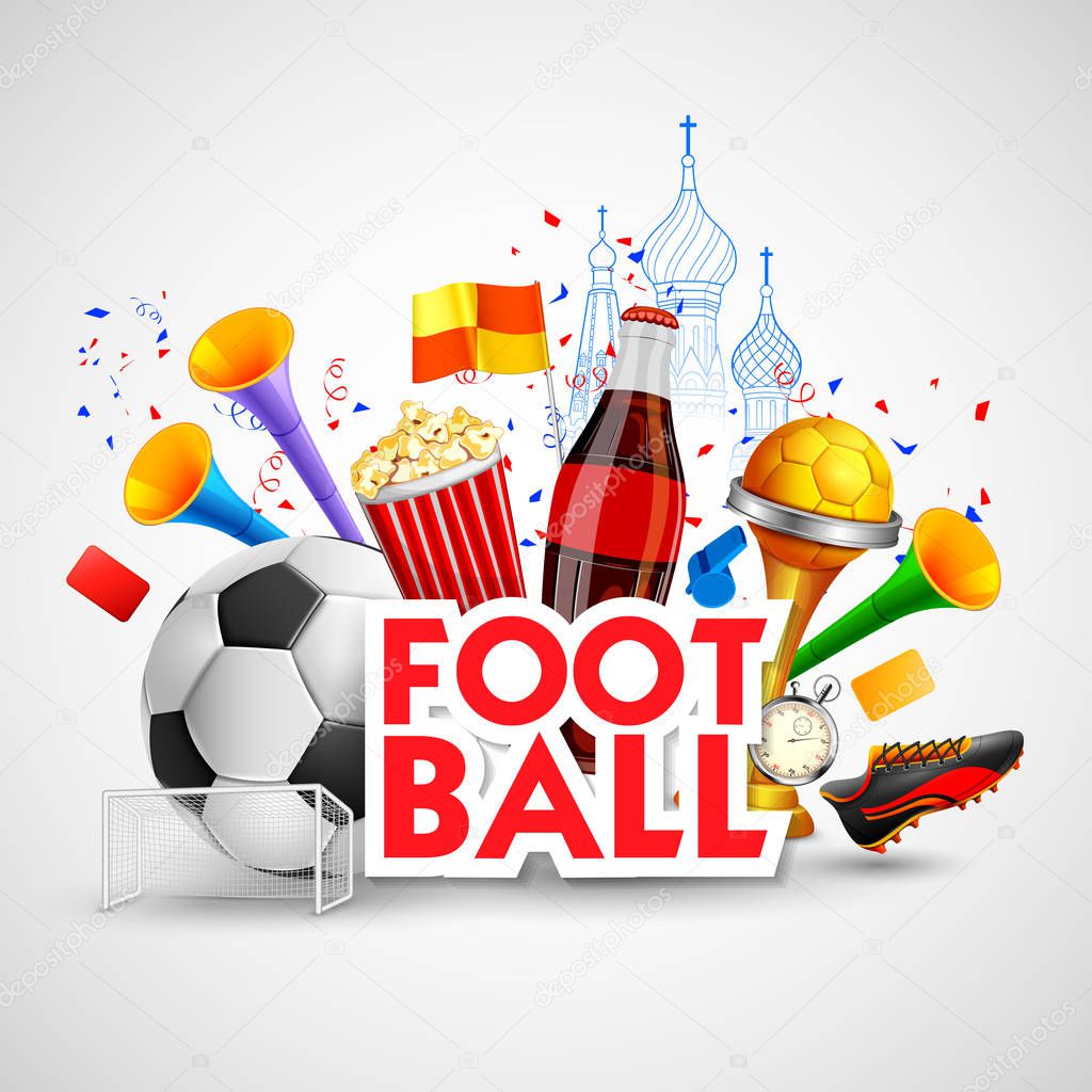 Russia Football Championship Cup soccer sports background for 2018