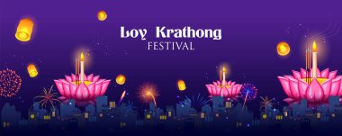 Loy Krathong Siyam Işık Festivali Tayland 'ın geleneksel kutlaması