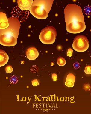 Loy Krathong Siyam Işık Festivali Tayland 'ın geleneksel kutlaması