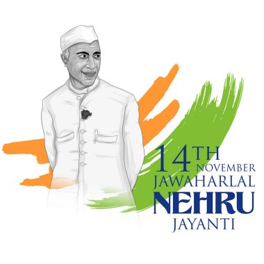 Indian background with Nation Hero and Freedom Fighter Jawaharlal Nehru Pride of India clipart