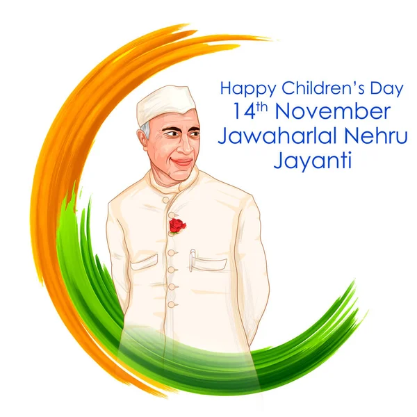 Indian background with Nation Hero and Freedom Fighter Jawaharlal Nehru Pride of India — Stock Vector