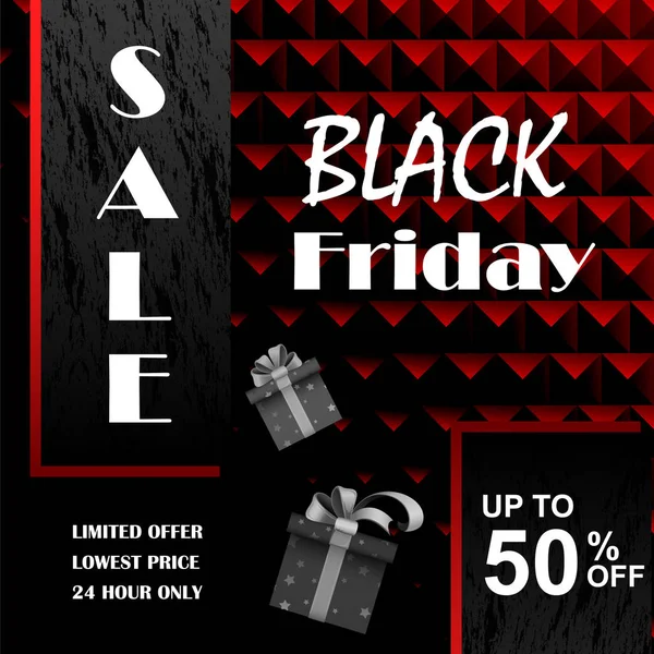 Black Friday Venda de compras Oferta e Promoção Fundo na véspera de Feliz Natal — Vetor de Stock