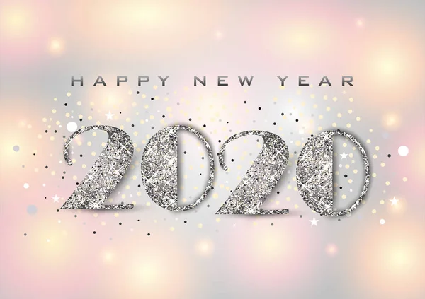 2020年快乐新年问候迪斯科派对横幅模板的光滑背景 — 图库矢量图片