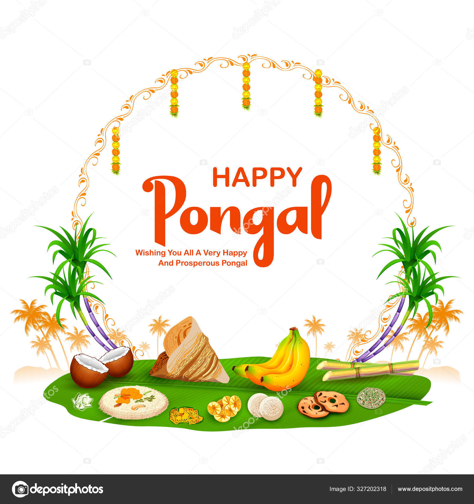 Happy Pongal Holiday Harvest Festival of Tamil Nadu South India greeting  background Stock Vector Image by ©vectomart #327202318