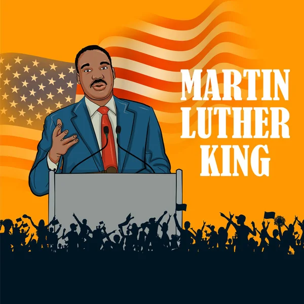Vereinigte staaten mit amerikanischem hintergrund anlässlich der feier des geburtstages von martin luther king — Stockvektor