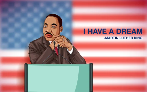 Estados Unidos de origen americano en la celebración del cumpleaños de Martin Luther King — Vector de stock