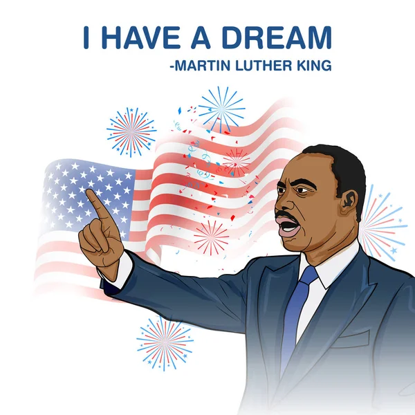 Martin Luther King 'in doğum gününü kutlamak için Amerika Birleşik Devletleri geçmişi — Stok Vektör