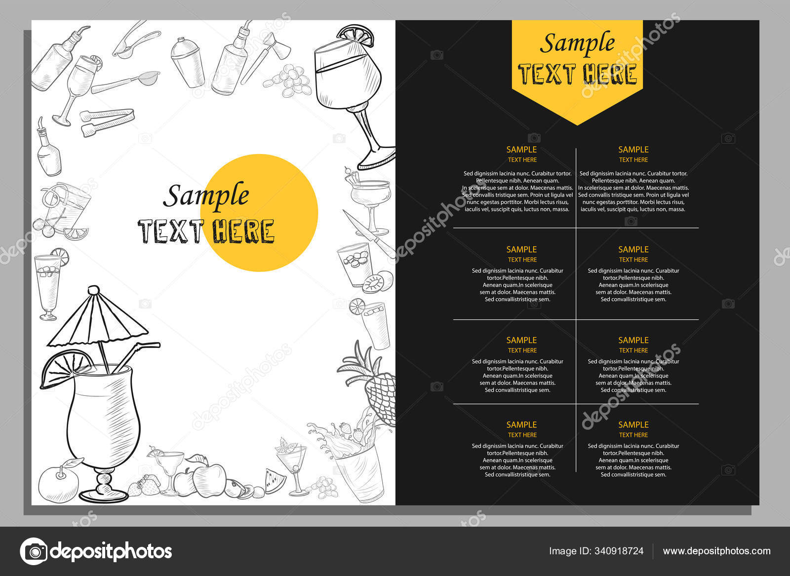 Template of different types of Cocktail for menu background design of Hotel  or restaurant Stock Vector Image by ©vectomart #340918724