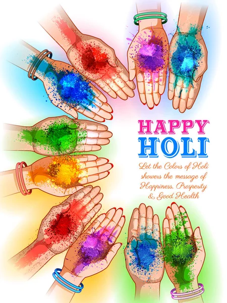 Fondo colorido feliz Holi para la celebración del Festival de los Colores saludos — Archivo Imágenes Vectoriales