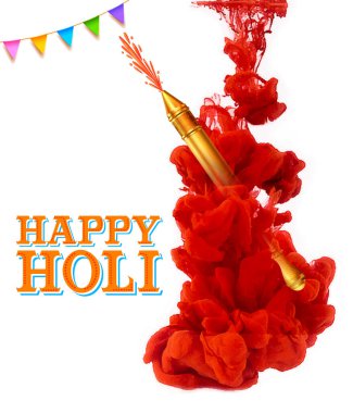 Soyut renkli Mutlu Holi arkaplan kartı tasarımı Hindistan renk festivali kutlamaları için.