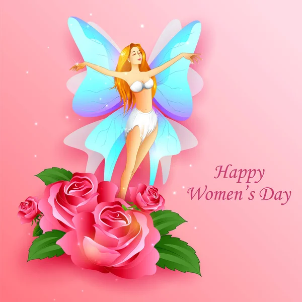 Feliz Dia Internacional da Mulher 8 Março cumprimentos fundo — Vetor de Stock