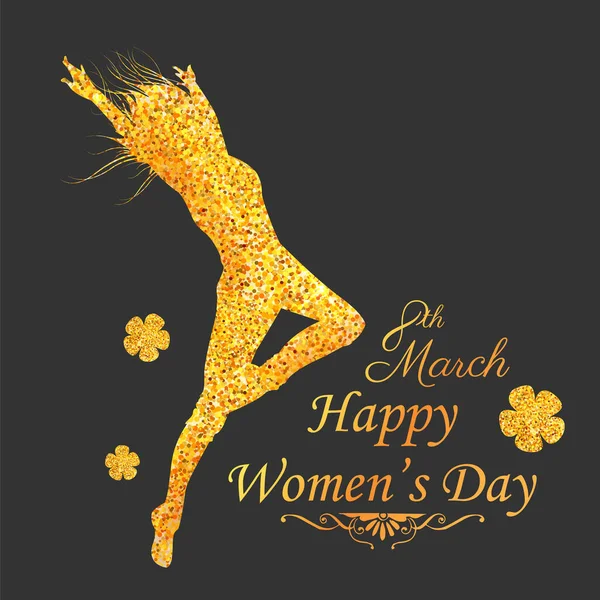 Glad internationella kvinnodagen 8 mars hälsningar bakgrund — Stock vektor