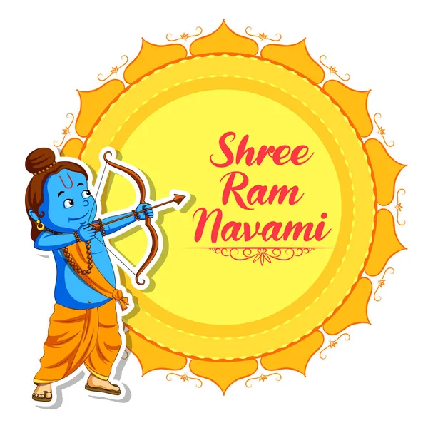Shree Ram, Hindistan 'ın dini bayramı için Navami' nin kutlama geçmişi — Stok Vektör