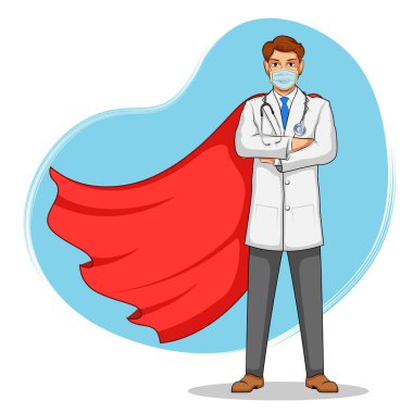 Süper kahraman kostümlü sağlık çalışanı Doktor topluma olan güçlü katkılarını gösteriyor.