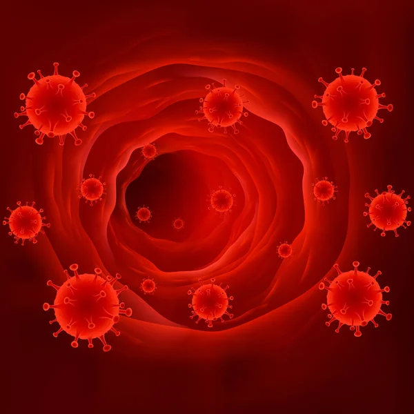 치사적 인 신종 코로나 바이러스 19 유행병 예방을 보여 주는 의학적 배경 — 스톡 벡터