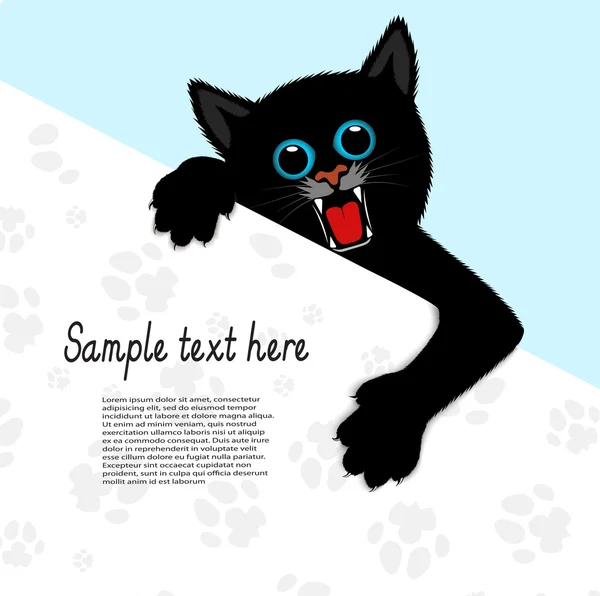 Gatito juguetón representa un banner una ilustración vectorial — Archivo Imágenes Vectoriales