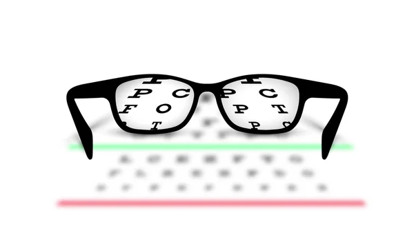 Optometria occhiali sfondo medico con sfondo sfocato — Vettoriale Stock