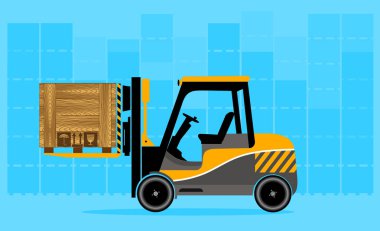 Bir konteyner ile yüklü. Lojistik ve teslimat