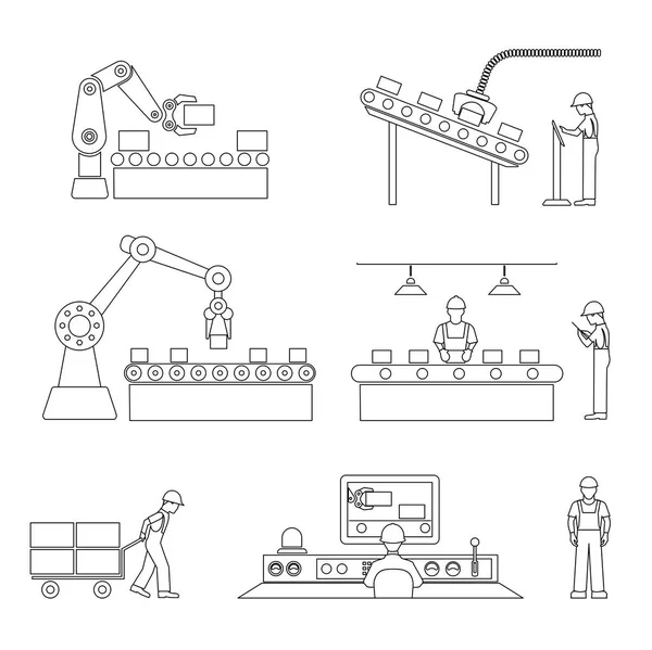 Icons of industrial subject — Stock Vector