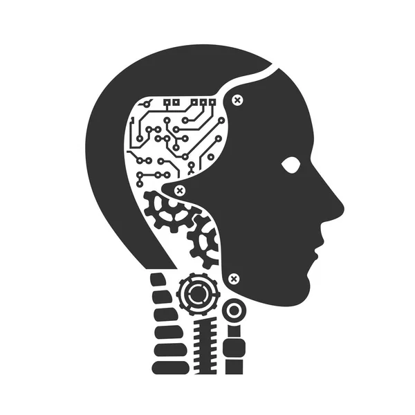 Pictogram robot cybernetische organisme — Stockvector