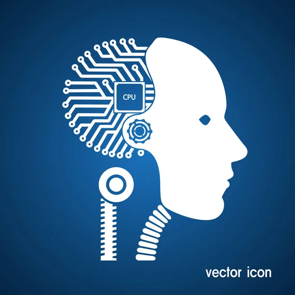 Ikonen robot cybernetic organism — Stock vektor
