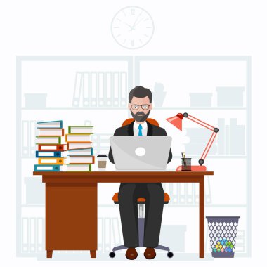 Ofis çalışanının çalışma yeri