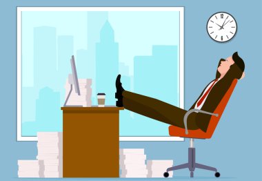 Ofis çalışanı, vektör çizim. 
