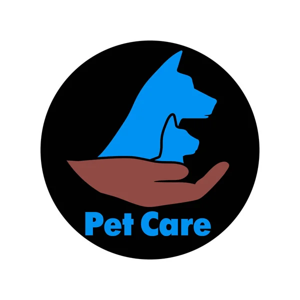 Logo care of animals, symbol of protection of vagrant animals. — Stock Vector