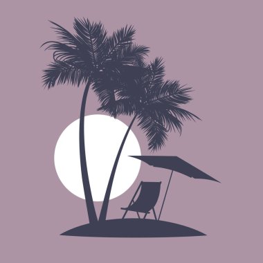 Simge tropik akşam Beach'de.