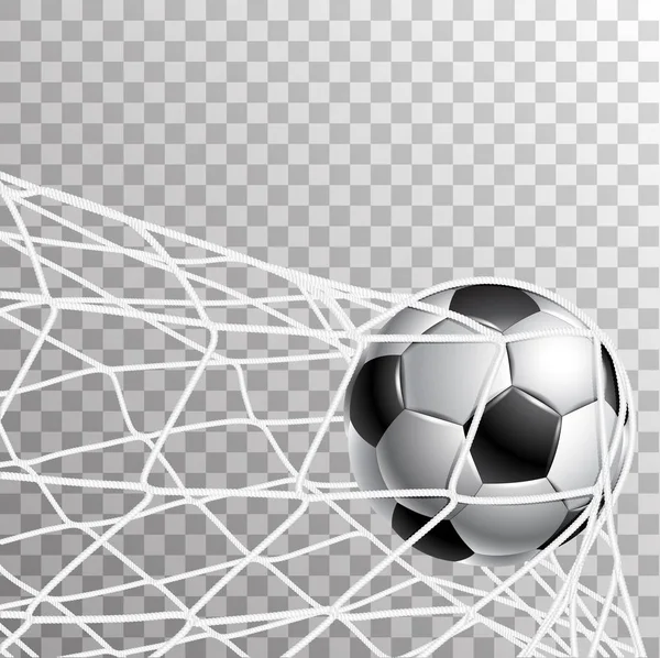 Ballon de football dans une grille de porte — Image vectorielle