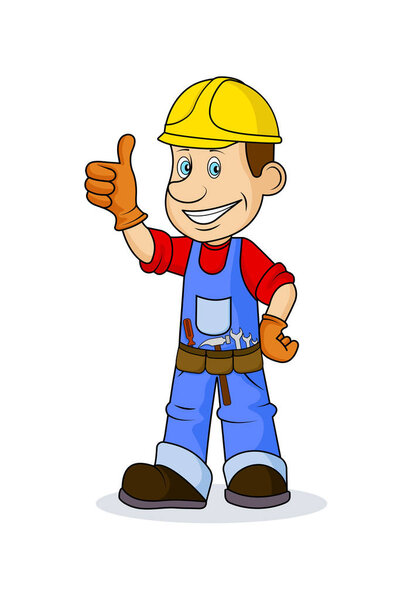 Смешная карикатура на весёлого работника
. 