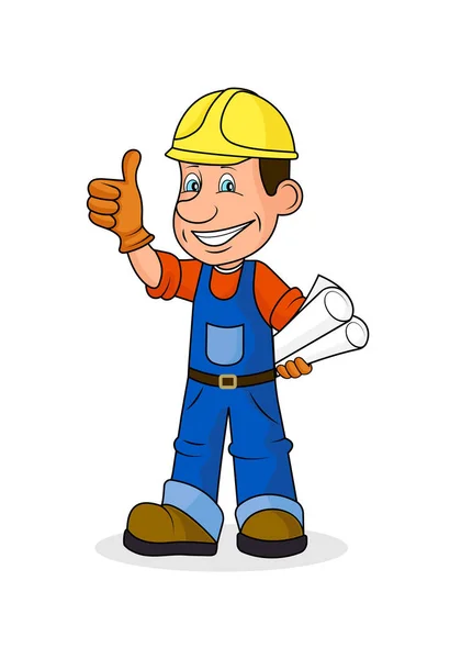 Icon cheerful worker. — Stock Vector