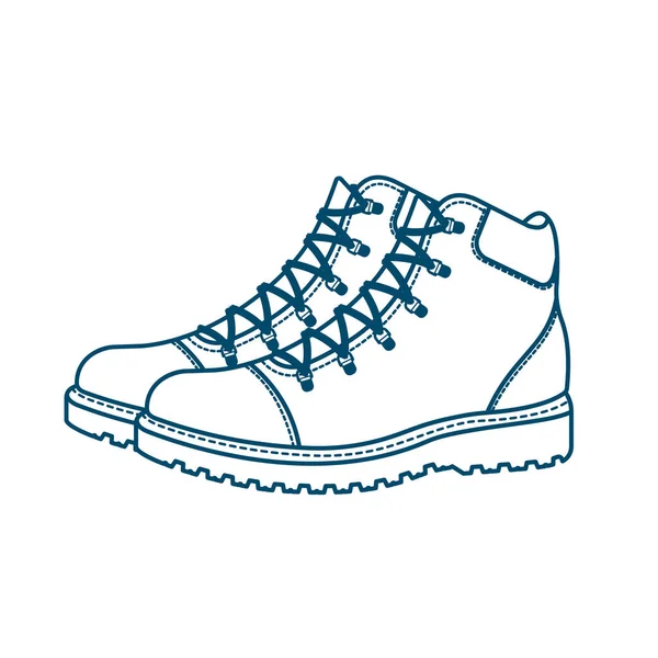 Mountain boots on a white background. — Stock Vector