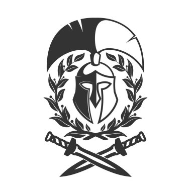 Askeri sembolü, defne çelengi Spartan kask.