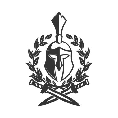 Askeri sembolü, defne çelengi Spartan kask.