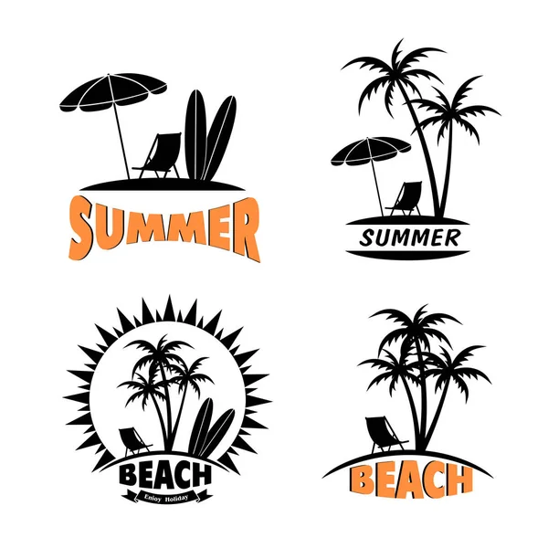 Icono de vacaciones de verano en la costa tropical . — Archivo Imágenes Vectoriales