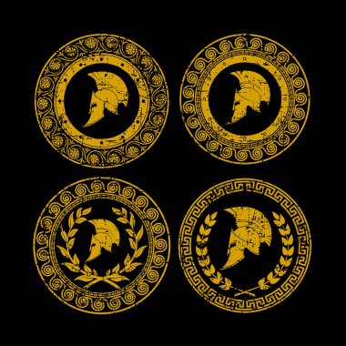 Spartan kask bir simge stil grunge, antik Yunan tarzında verilir. 