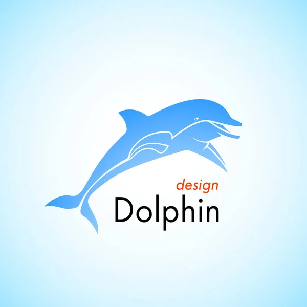 Delfín que está saltando del agua una ilustración vectorial . — Archivo Imágenes Vectoriales