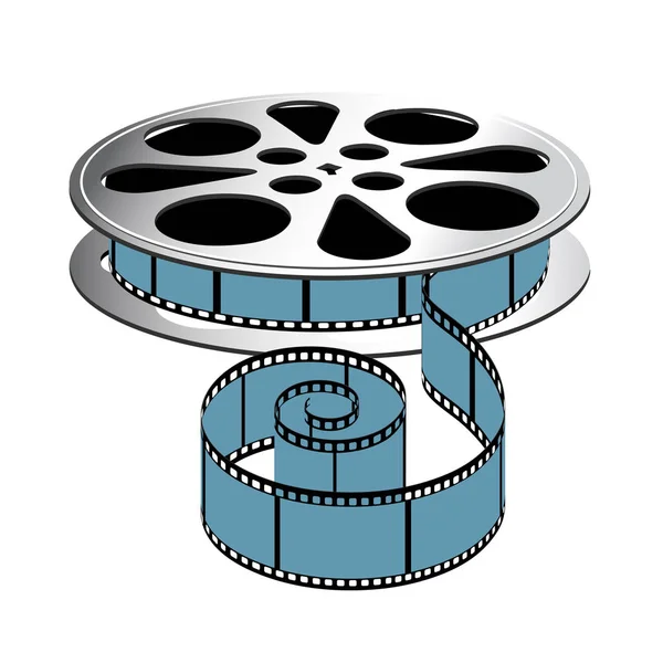 Filmen spole på en vit bakgrund. — Stock vektor