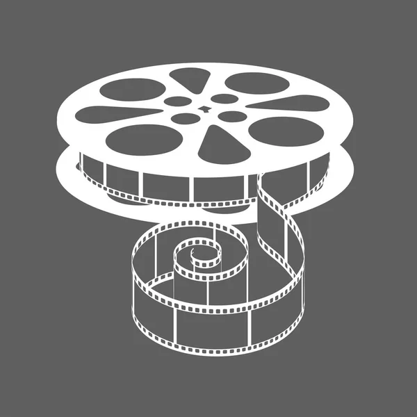 The coil with a movie film on a gray background. — Stock Vector