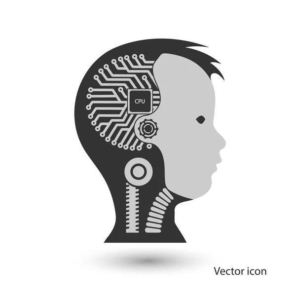 Icône robot organisme cybernétique — Image vectorielle