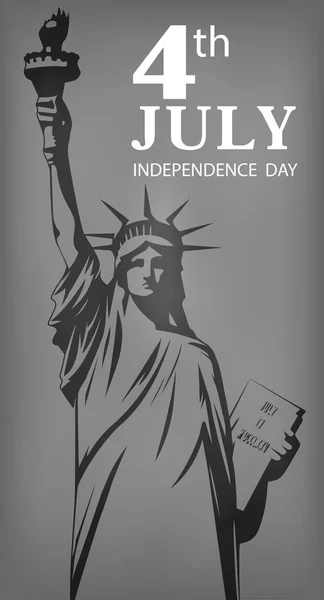 Socha svobody symbolem nezávislosti Ameriky na šedém pozadí nezřetelné. — Stockový vektor