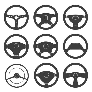 Otomobil dümen. beyaz zemin üzerinde bir simge.