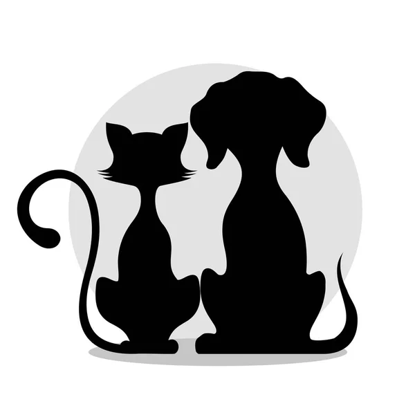 Drawing of pets monochrome illustration. — Stock Vector