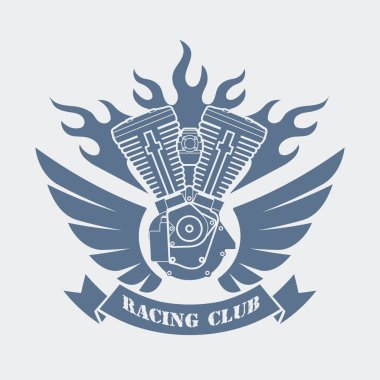 Özel sembol bir yarış kulübü, vektör çizim.