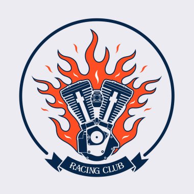 Özel sembol bir yarış kulübü, vektör çizim.